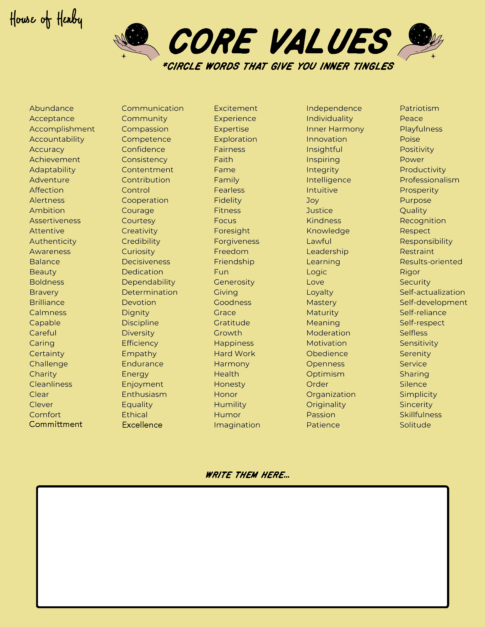 HOH: Core Values – Qveen Herby | Qveenland